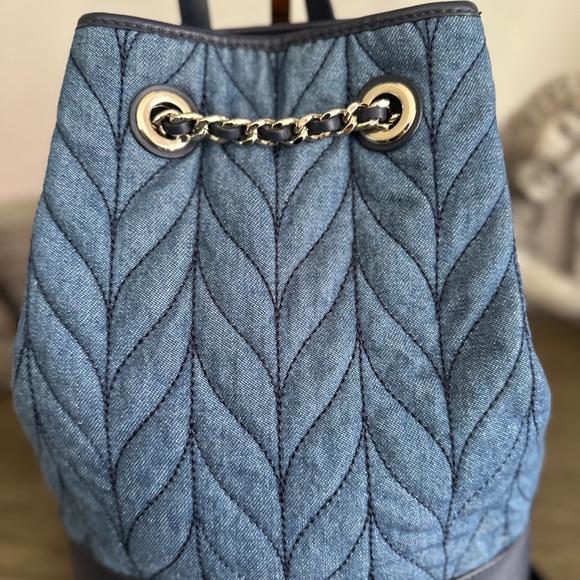 Kate Spade New York Denim Quilted Briar Backpack EUC